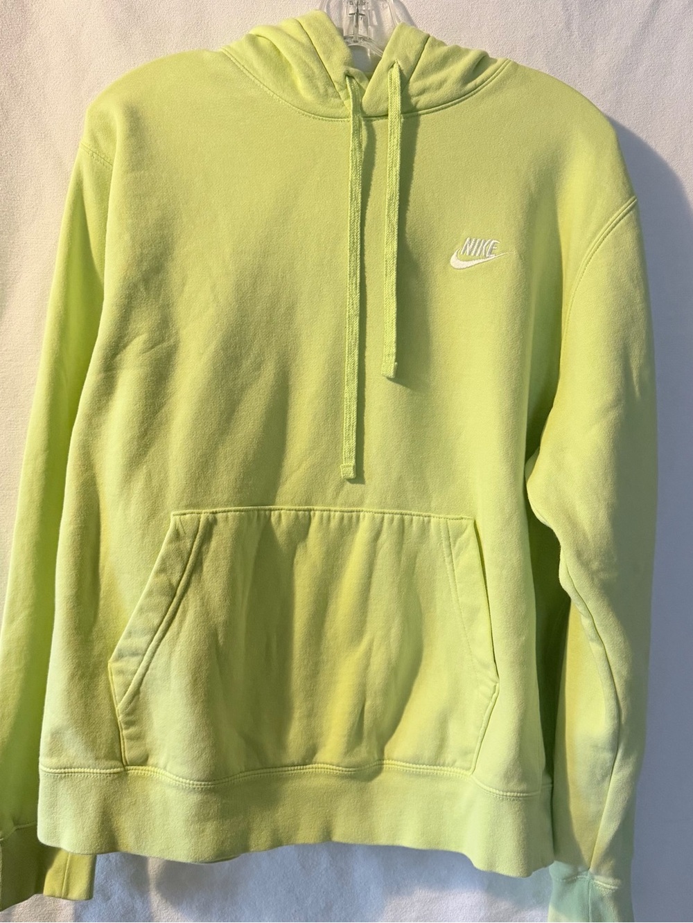 Nike Sportswear Women’s Green Pullover Fleece Hoodie Logo Pockets Size M